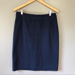 Talbots Eyelet Pencil Skirt